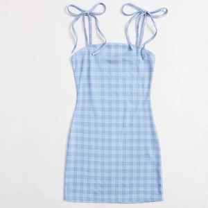 Blue Plaid Mini Dress